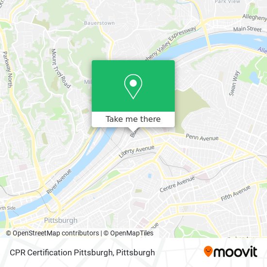 Mapa de CPR Certification Pittsburgh