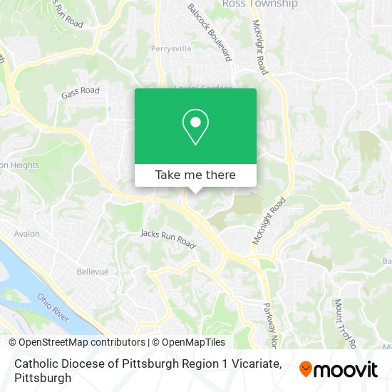 Catholic Diocese of Pittsburgh Region 1 Vicariate map