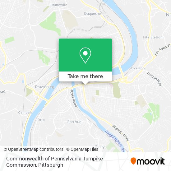Mapa de Commonwealth of Pennsylvania Turnpike Commission