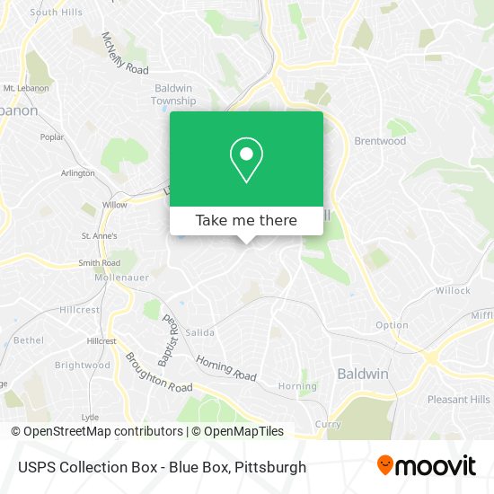 Mapa de USPS Collection Box - Blue Box