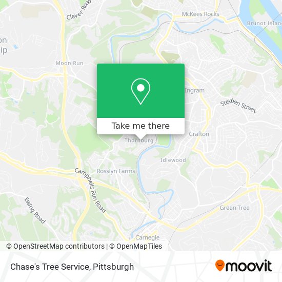 Chase's Tree Service map