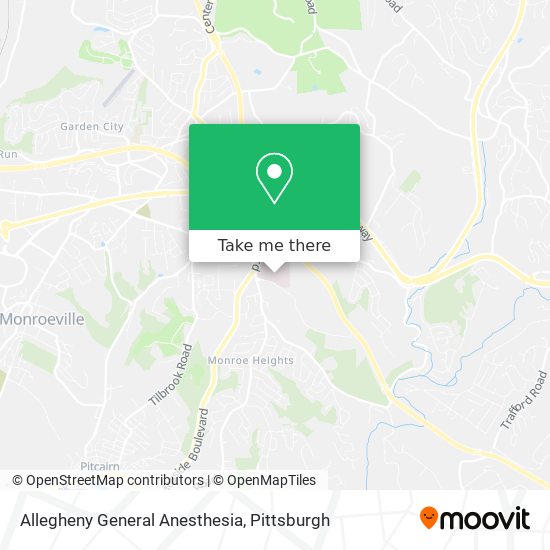 Allegheny General Anesthesia map