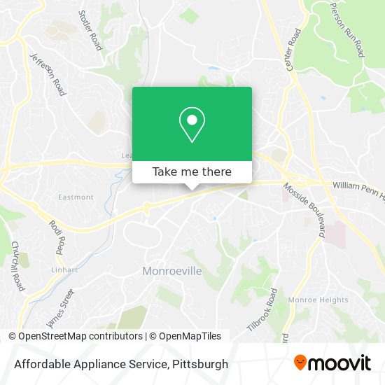 Affordable Appliance Service map