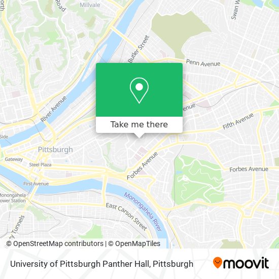 University of Pittsburgh Panther Hall map