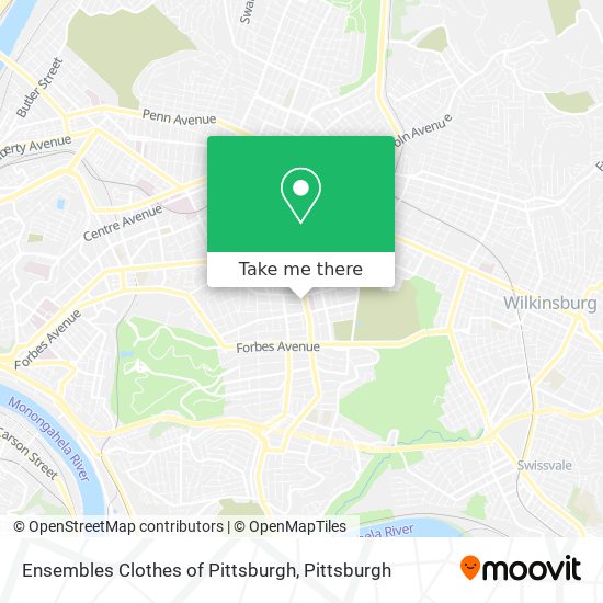 Ensembles Clothes of Pittsburgh map