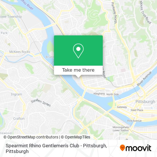 Mapa de Spearmint Rhino Gentlemen's Club - Pittsburgh