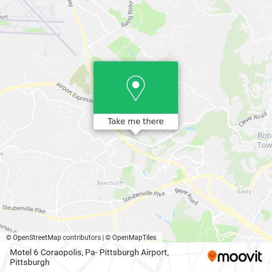 Mapa de Motel 6 Coraopolis, Pa- Pittsburgh Airport