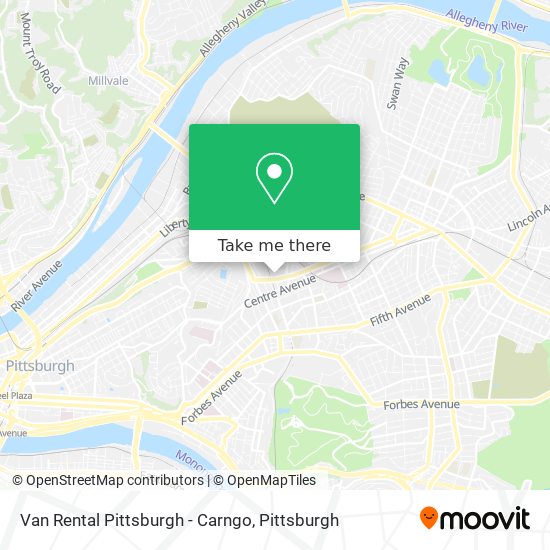 Mapa de Van Rental Pittsburgh - Carngo