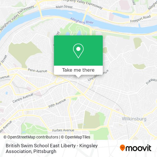 British Swim School East Liberty - Kingsley Association map