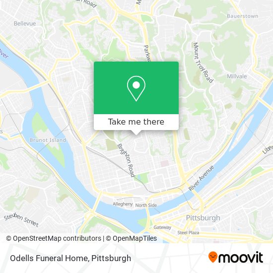 Odells Funeral Home map