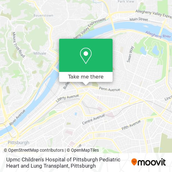 Upmc Children's Hospital of Pittsburgh Pediatric Heart and Lung Transplant map