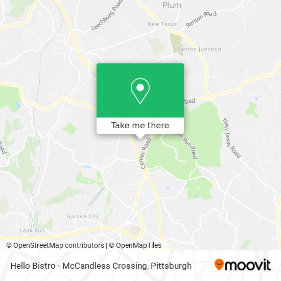 Mapa de Hello Bistro - McCandless Crossing