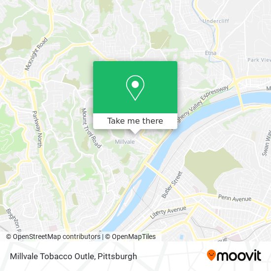 Millvale Tobacco Outle map