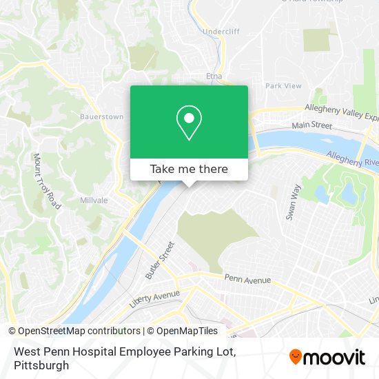 Mapa de West Penn Hospital Employee Parking Lot