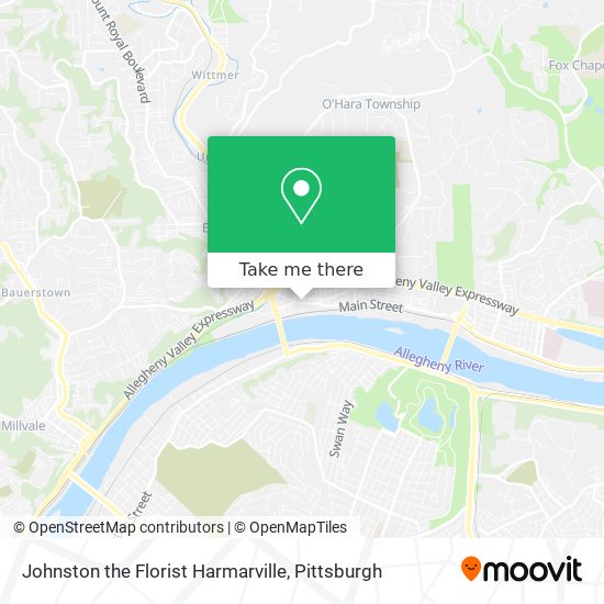 Johnston the Florist Harmarville map