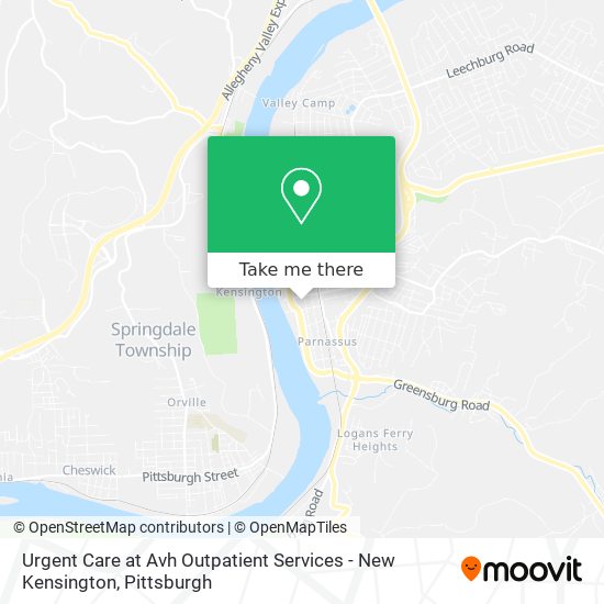 Mapa de Urgent Care at Avh Outpatient Services - New Kensington