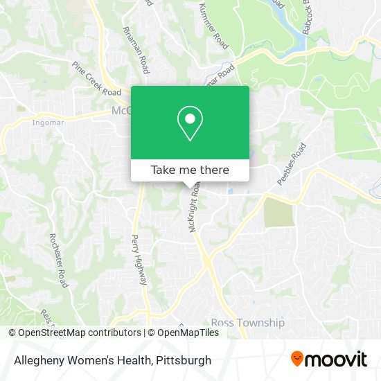 Allegheny Women's Health map