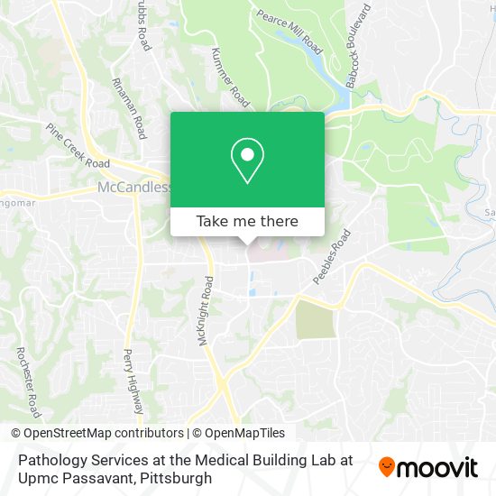 Pathology Services at the Medical Building Lab at Upmc Passavant map