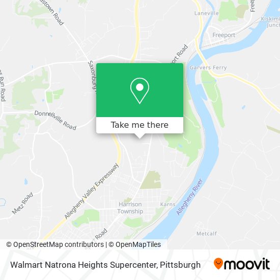 Walmart Natrona Heights Supercenter map