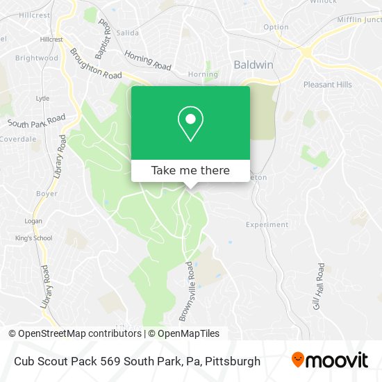 Mapa de Cub Scout Pack 569 South Park, Pa