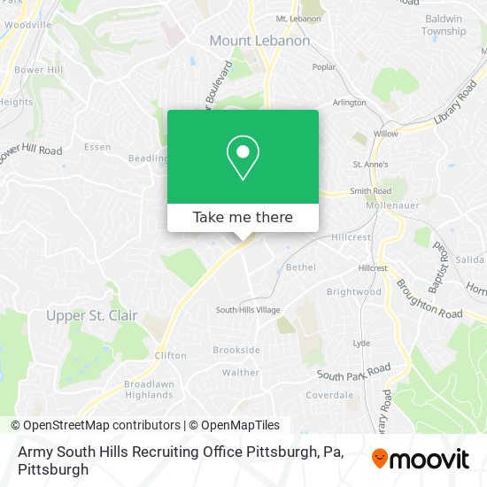 Army South Hills Recruiting Office Pittsburgh, Pa map