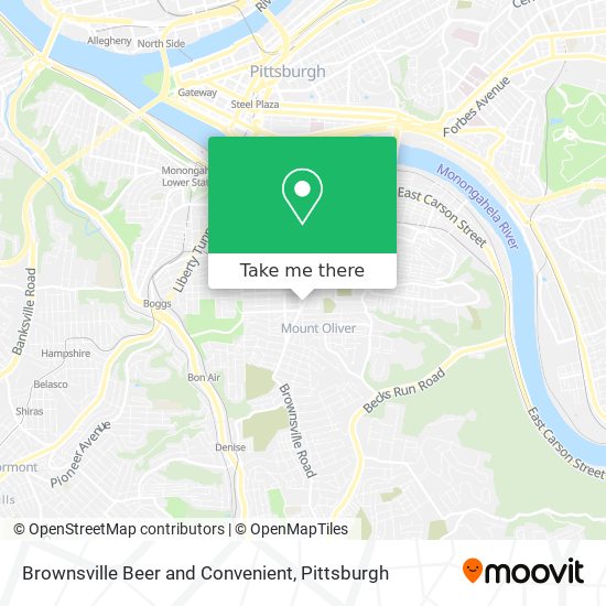 Brownsville Beer and Convenient map