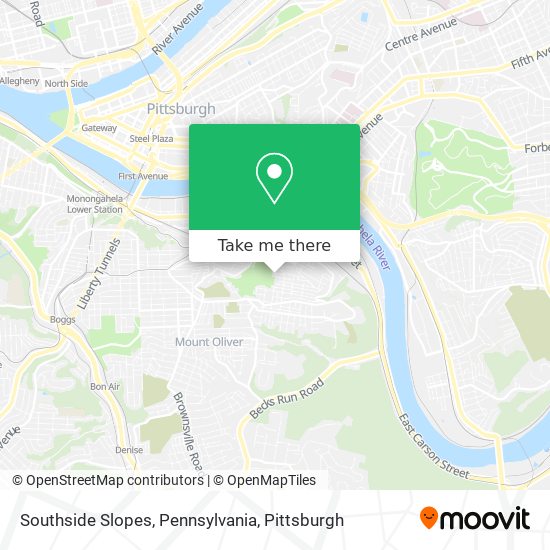 Southside Slopes, Pennsylvania map