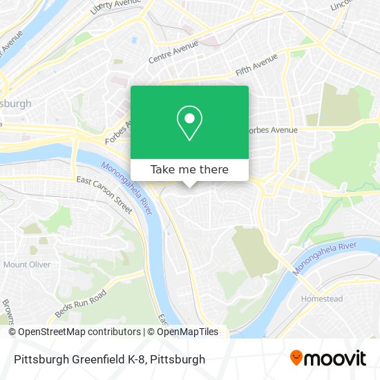 Pittsburgh Greenfield K-8 map