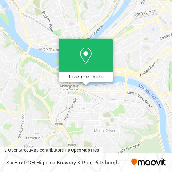 Sly Fox PGH Highline Brewery & Pub map