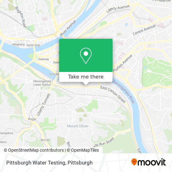 Pittsburgh Water Testing map