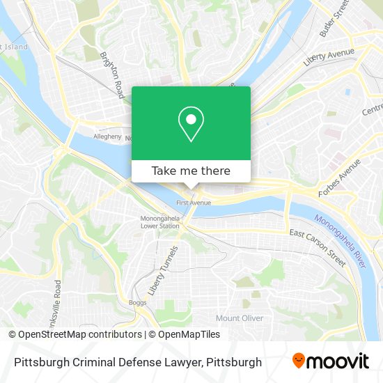 Pittsburgh Criminal Defense Lawyer map