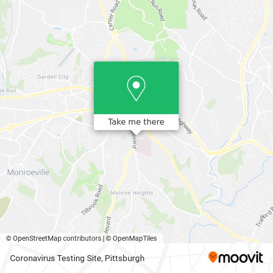 Coronavirus Testing Site map