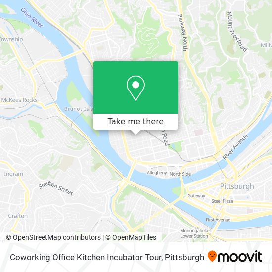 Mapa de Coworking Office Kitchen Incubator Tour