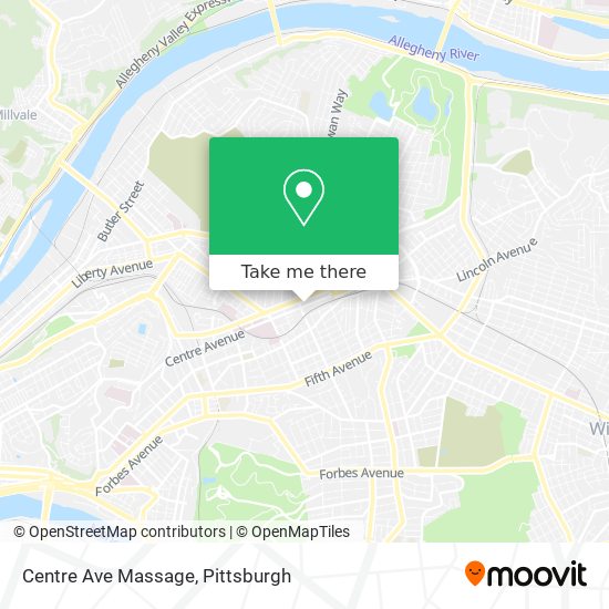 Centre Ave Massage map