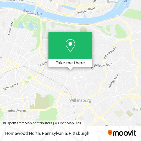 Mapa de Homewood North, Pennsylvania