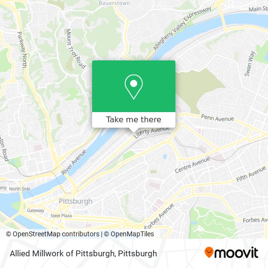 Allied Millwork of Pittsburgh map