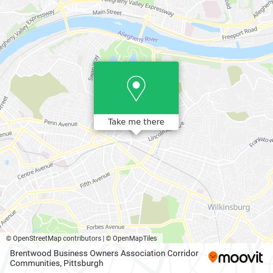 Brentwood Business Owners Association Corridor Communities map