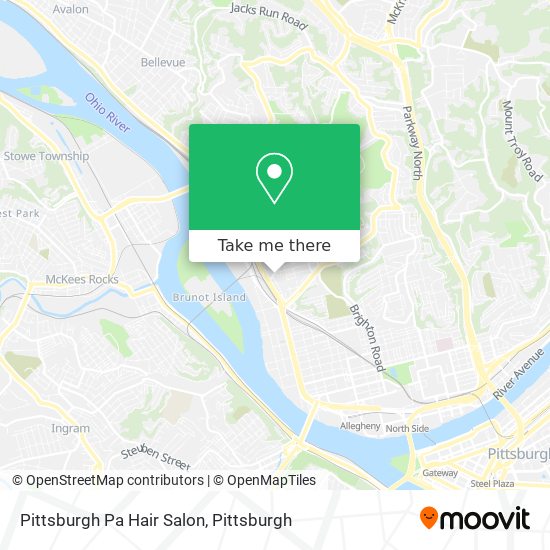 Mapa de Pittsburgh Pa Hair Salon