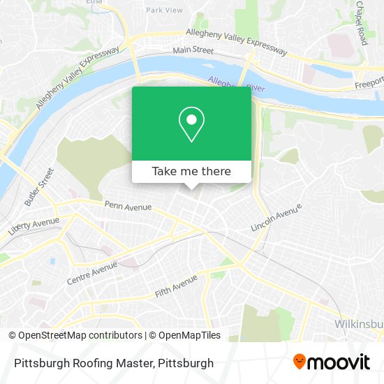 Mapa de Pittsburgh Roofing Master