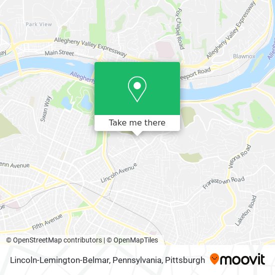 Mapa de Lincoln-Lemington-Belmar, Pennsylvania