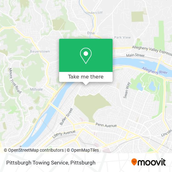 Mapa de Pittsburgh Towing Service