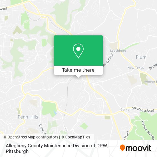 Mapa de Allegheny County Maintenance Division of DPW