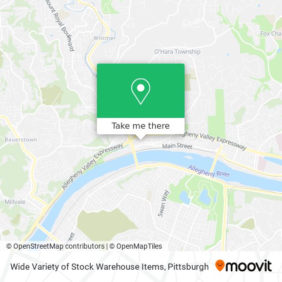 Mapa de Wide Variety of Stock Warehouse Items