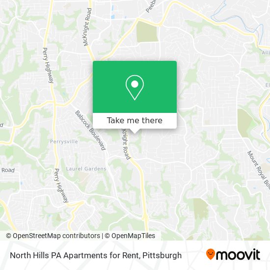 North Hills PA Apartments for Rent map