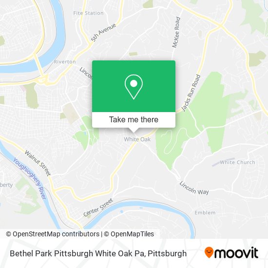 Bethel Park Pittsburgh White Oak Pa map