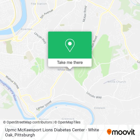 Mapa de Upmc McKeesport Lions Diabetes Center - White Oak