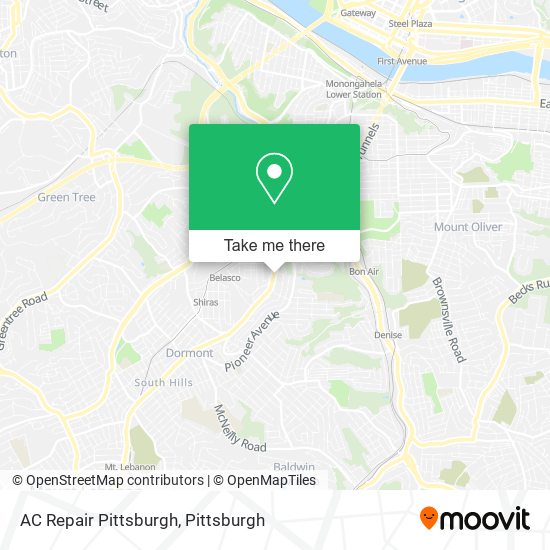 AC Repair Pittsburgh map