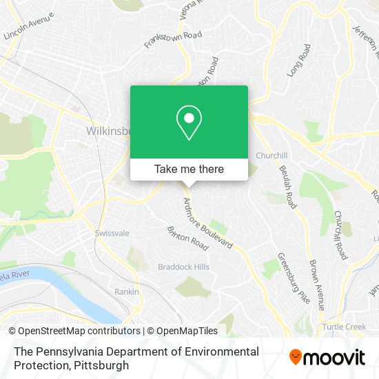 Mapa de The Pennsylvania Department of Environmental Protection
