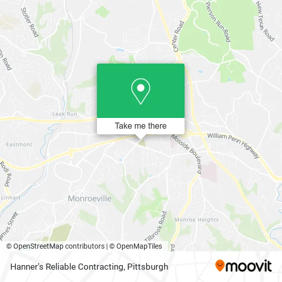 Hanner's Reliable Contracting map