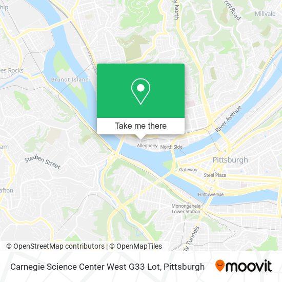 Carnegie Science Center West G33 Lot map
